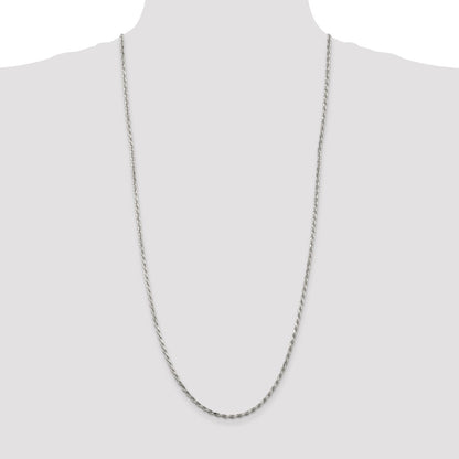 Sterling Silver 2.5mm Diamond-cut Rope Chain