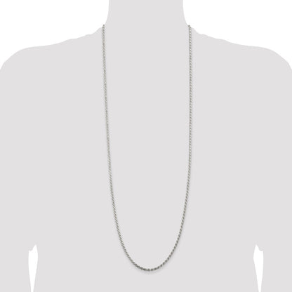 Sterling Silver 2.75mm Diamond-cut Rope Chain