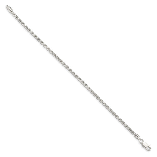 Sterling Silver 2.75mm Diamond-cut Rope Chain
