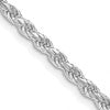 Sterling Silver Rhodium-plated 2.75mm Diamond-cut Rope Chain