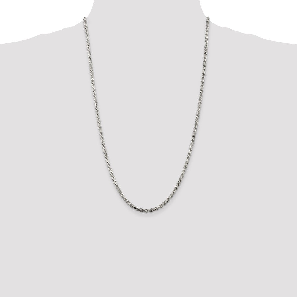 Sterling Silver 3.2mm Diamond-cut Rope Chain