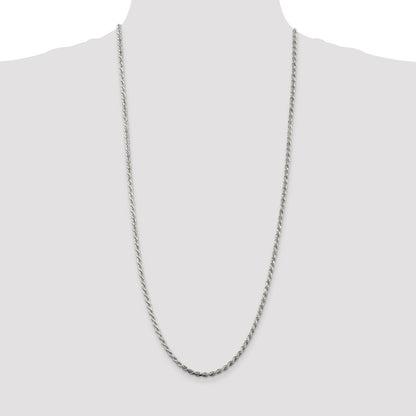 Sterling Silver 3.2mm Diamond-cut Rope Chain