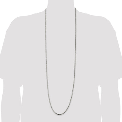 Sterling Silver 3.2mm Diamond-cut Rope Chain