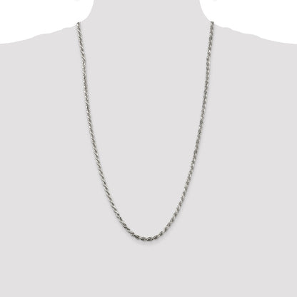 Sterling Silver 3.75mm Diamond-cut Rope Chain