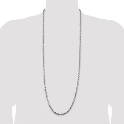 Sterling Silver 4.6mm Diamond-cut Rope Chain