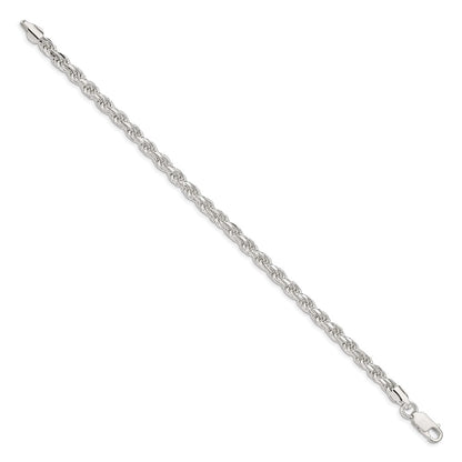 Sterling Silver 4.6mm Diamond-cut Rope Chain