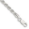 Sterling Silver 4.6mm Diamond-cut Rope Chain