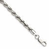Sterling Silver Rhodium-plated 4.6mm Diamond-cut Rope Chain