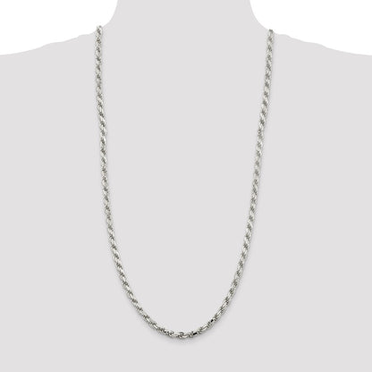 Sterling Silver 5.75mm Diamond-cut Rope Chain
