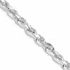 Sterling Silver Rhodium-plated 6.5mm Diamond-cut Rope Chain