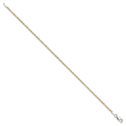 Sterling Silver And Vermeil 1.85mm Diamond-cut Rope Chain
