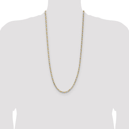 Sterling Silver And Vermeil 3.5mm Diamond-cut Rope Chain