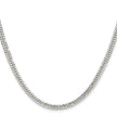 Sterling Silver Rhodium-plated 3.9mm Double Diamond-cut Curb Chain