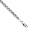 Sterling Silver Rhodium-plated 3.9mm Double Diamond-cut Curb Chain