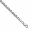 Sterling Silver Rhodium-plated 3.9mm Double Diamond-cut Curb Chain