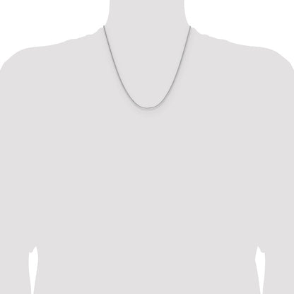 Sterling Silver Rhodium-plated 1.3mm 8 Sided D/C Double Spiga Chain