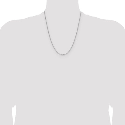 Sterling Silver Rhodium-plated 1.3mm 8 Sided D/C Double Spiga Chain