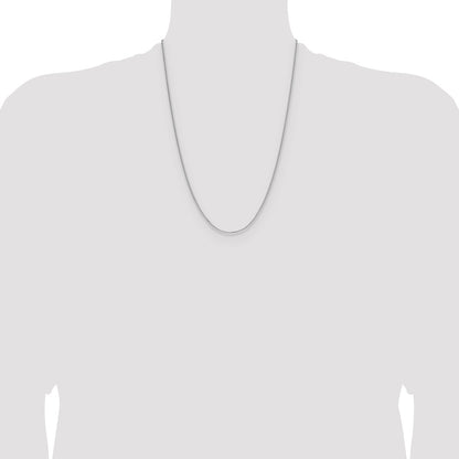 Sterling Silver Rhodium-plated 1.3mm 8 Sided D/C Double Spiga Chain