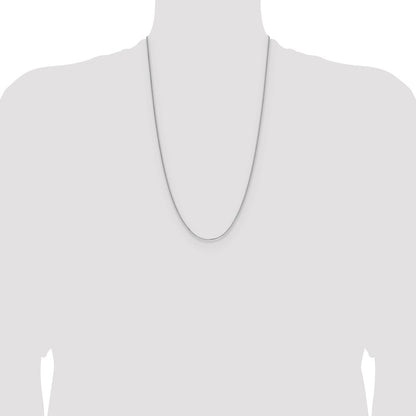 Sterling Silver Rhodium-plated 1.3mm 8 Sided D/C Double Spiga Chain