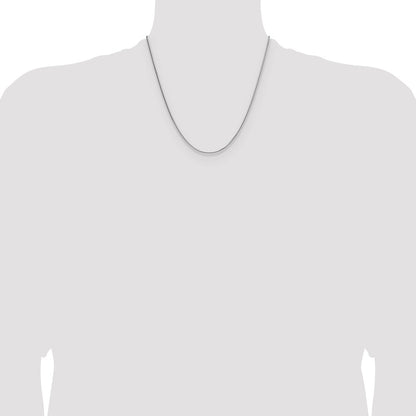 Sterling Silver Rhodium-plated 1.45mm 8 Sided D/C Double Spiga Chain