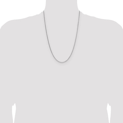 Sterling Silver Rhodium-plated 1.45mm 8 Sided D/C Double Spiga Chain