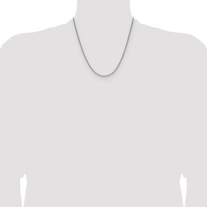 Sterling Silver Rhodium-plated 2.0mm 8 Sided D/C Double Spiga Chain