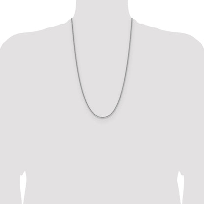 Sterling Silver Rhodium-plated 2.0mm 8 Sided D/C Double Spiga Chain