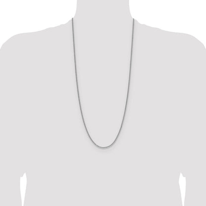Sterling Silver Rhodium-plated 2.0mm 8 Sided D/C Double Spiga Chain