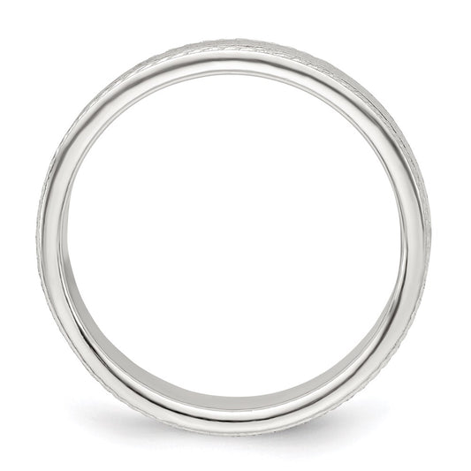 Sterling Silver 4mm Flat with Rope Edge Size 9 Band
