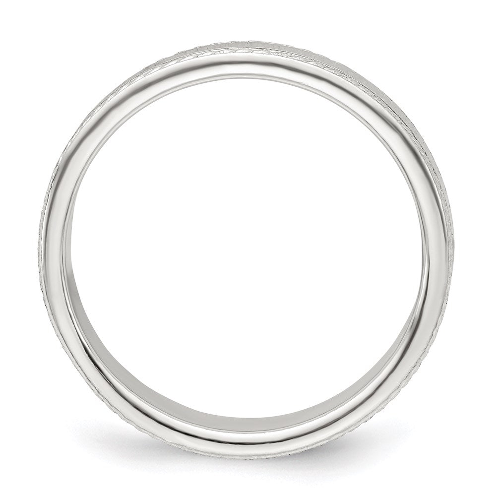 Sterling Silver 4mm Flat with Rope Edge Size 5 Band