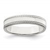 Sterling Silver 4mm Flat with Rope Edge Size 6 Band