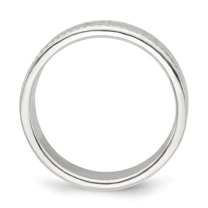 Sterling Silver 5mm Flat with Rope Edge Size 11 Band