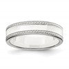 Sterling Silver 5mm Flat with Rope Edge Size 11 Band