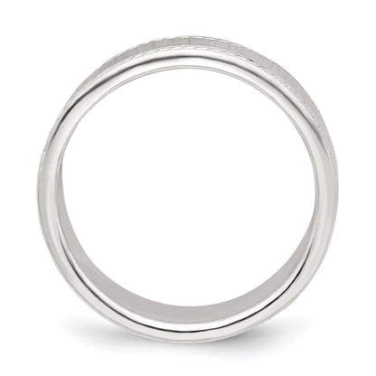 Sterling Silver 6mm Flat with Rope Edge Size 9 Band