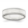 Sterling Silver 6mm Flat with Rope Edge Size 6 Band