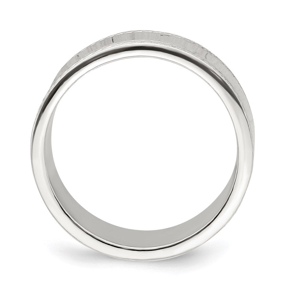 Sterling Silver 7mm Flat with Rope Edge Size 9 Band