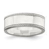 Sterling Silver 7mm Flat with Rope Edge Size 8 Band