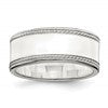 Sterling Silver 8mm Flat with Rope Edge Size 7 Band