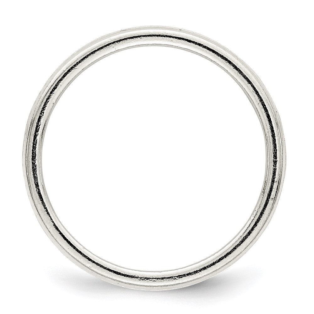 Sterling Silver 9.5mm Flat with Rope Edge Size 8 Band