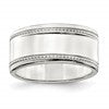 Sterling Silver 9.5mm Flat with Rope Edge Size 10 Band
