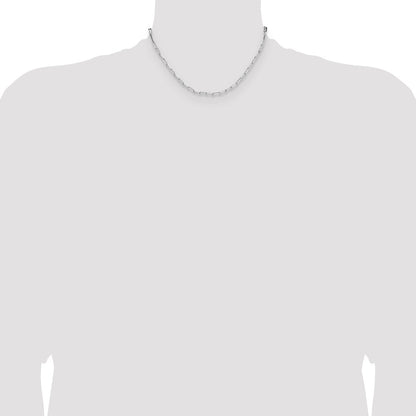 Sterling Silver Rhodium-plated 3.1mm D/C Paperclip Chain