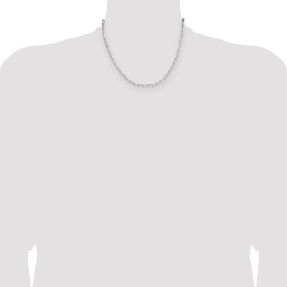 Sterling Silver Rhodium-plated 3.1mm D/C Paperclip Chain