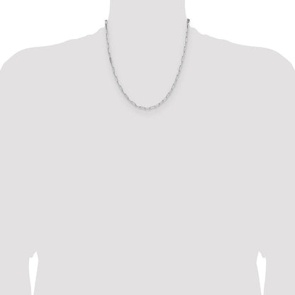 Sterling Silver Rhodium-plated 3.1mm D/C Paperclip Chain