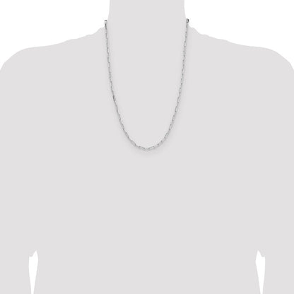 Sterling Silver Rhodium-plated 3.1mm D/C Paperclip Chain