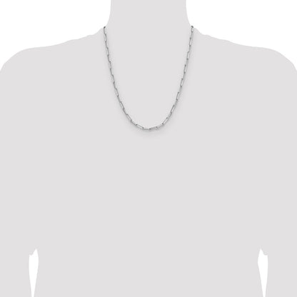 Sterling Silver Rhodium-plated 3.5mm D/C Paperclip Chain
