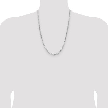 Sterling Silver Rhodium-plated 3.5mm D/C Paperclip Chain