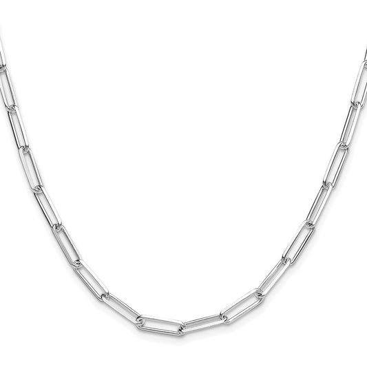 Sterling Silver Rhodium-plated 4.4mm D/C Paperclip Chain