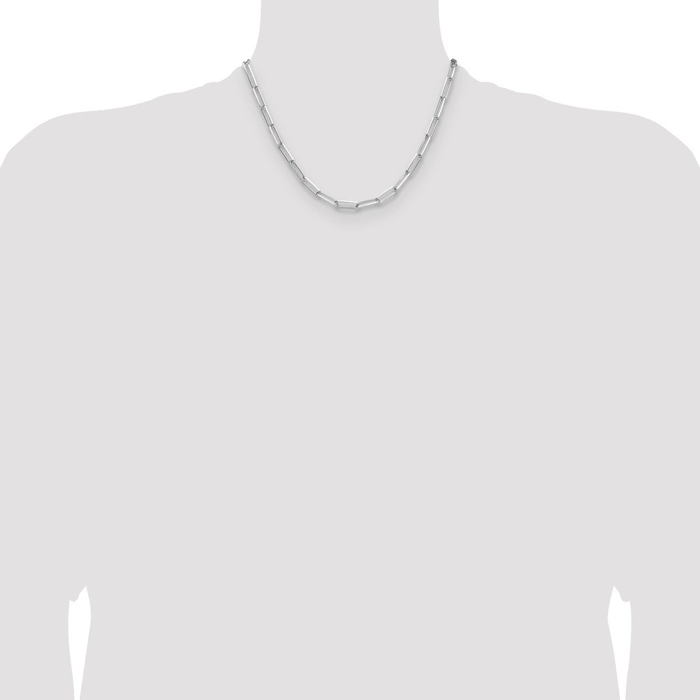 Sterling Silver Rhodium-plated 4.4mm D/C Paperclip Chain