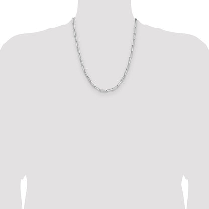Sterling Silver Rhodium-plated 4.4mm D/C Paperclip Chain