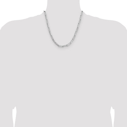 Sterling Silver Rhodium-plated 5.5mm D/C Paperclip Chain
